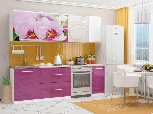 Кухня с фотопечатью Орхидея-2 1,8 м (Миф)